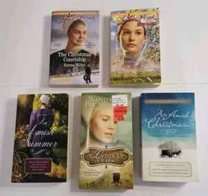 5 Amish Romance PB Book Lot 11 Stories An Amish Summer An Amish Christmas  - Picture 1 of 17