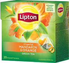 LIPTON Mandarin Orange Flavored Green Tea 20 Silk Pyramid Bags