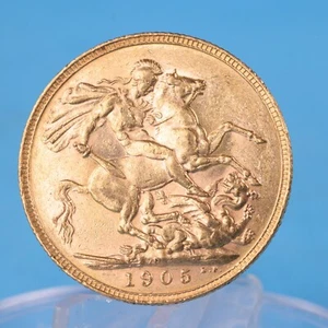 Australien 1 Sovereign 1905 P Perth Edward VII. 7,99 Gramm 917 Gold VZ- - Imagen 1 de 2
