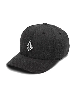 Volcom Full Stone Heather Flexfit Curved Peak Cap in Charcoal Heather - Image 1 of 2