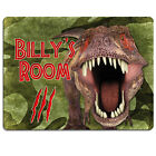 Dinosaur Door Sign T Rex Name Plaque Personalised Dino Boys Room Childrens KD86