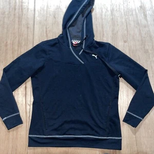 Puma Bluza z kapturem Duża czarna długi rękaw Dry Cell Kieszenie Sznurek Sweter - Zdjęcie 1 z 6