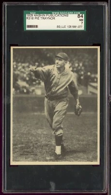 1929 R316 Kashin Publications HAROLD PIE TRAYNOR Pittsburgh Pirates HOF SGC NM 7 - Image 1 of 2