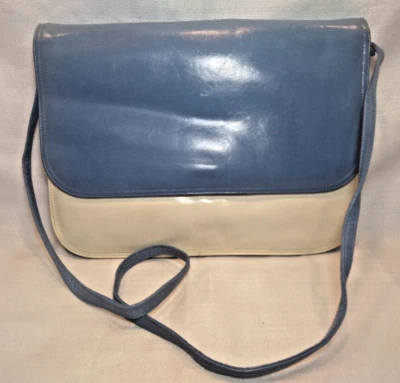 Bolso sin asas vintage Saks Fifth Avenue JH Collectibles MCM azul blanco Foto 1 de 4