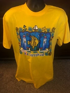 Vintage Carnival Yellow The Fun Ships Short Sleeves Crew Neck T-shirt Sz XL NWT - Picture 1 of 6