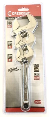 3 Pc. Crescent Brand Adjustable Wrench Set AC3PC - Brand New - Image 1 of 4