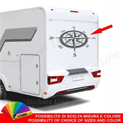 Adesivo per camper ROSA dei VENTI BUSSOLA adria arca elnagh rimor ecc
