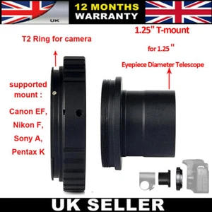 Lens Adapter T-ring for Canon SLR DSLR Camera +1.25" Telescope Mount Adapter RH- - Picture 1 of 24