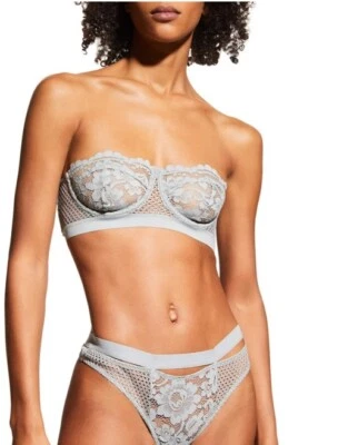 NUEVO CON ETIQUETAS $165 ELSE PETUNIA GRIS ENCAJE SIN TIRANTES CON AROS CORSÉ SUJETADOR 34C BIKINI CONJUNTO L Foto 1 de 4