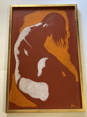 Vintage Painting Abstract Mexican Modernism Pointillism Expressionism Large - Image 1 of 4