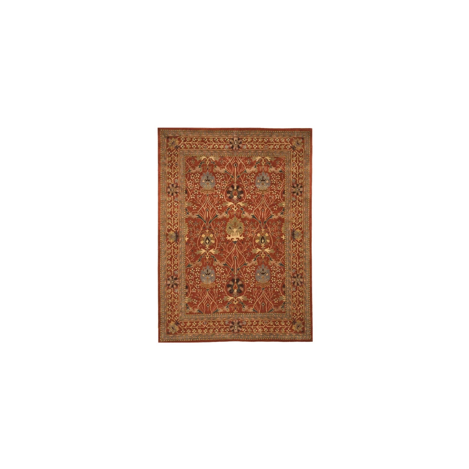 EORC Rust Hand-Tufted Wool Traditional Morris Rug, 2'6 x 10' - Image 1 of 1