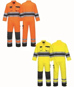 Portwest TX55 Alta Visibilidad Reflectante Contraste Mono de Trabajo Seguridad Ropa de Trabajo Traje - Imagen 1 de 7