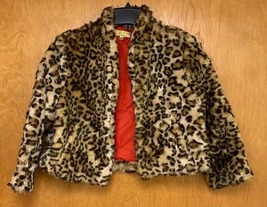 Princess vera wang leopard cheetah jacket coat simply faux fur Girls Medium - Picture 1 of 3