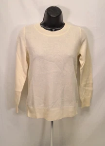 NWT Quince Youth Washable Cashmere Crewneck Ivory Sweater Size 10 - Picture 1 of 5