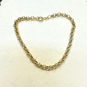 Brazalete de eslabones Rolo de oro amarillo de 7" 4 mm 10K con cierre de anillo de resorte - Imagen 1 de 4