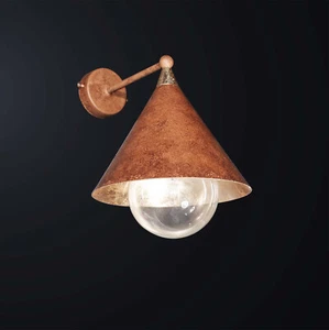 Applique classico cono ruggine e foglia oro a 1 luce BGA 3589-a22 - Foto 1 di 2