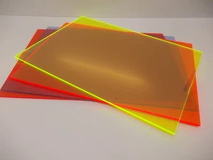 3 mm Fluorescent Perspex cast Acrylic Sheet, Size A5-A4-A3 Signs-Displays-Models - Picture 1 of 7