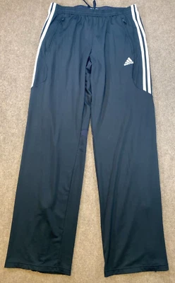 Adidas Pants Mens L Climacool Track Train Gym Straight Leg Zip Hem 3 Stripes - Image 1 of 4
