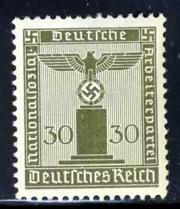 1938-42 Germany Nazi SCF1 1-STAMP Third Reich Hitler Swastika Deutsch WWII MLHOG - Picture 1 of 1
