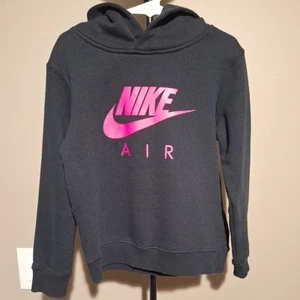 Nike Sweatshirt Kids Girls 6x black Hooded Outdoors Walking Gym School - Picture 1 of 10