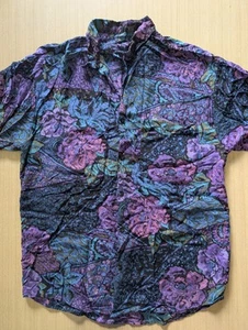 BuonUomo - Camicia hawaiana - manica corta con bottoni - media - viola floreale - Foto 1 di 8