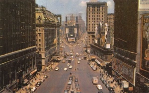 New York City NY Times Square Great White Way 1950er Adv Postkarte - Bild 1 von 2