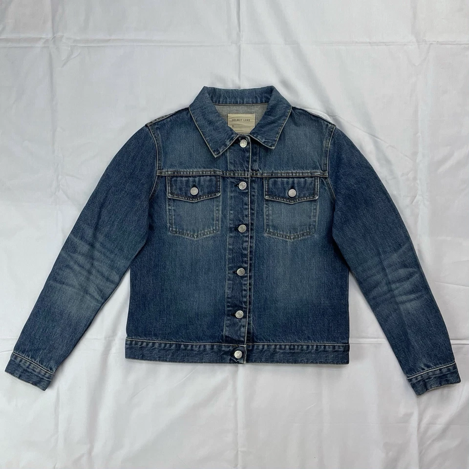 2002 Helmut Lang Jeans Washed Vintage Dark Denim Fade Jacket - Imagen 1 de 4