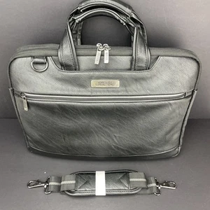 Kenneth Cole Reaction 16" Laptop Bag Double Gusset Top Zip Black Shoulder Strap - Picture 1 of 12