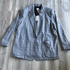 Neu mit Etikett A New Day langer Blazer mit Fensterscheibe schwarz und grau mit einem Knopf XXL - Bild 1 von 11