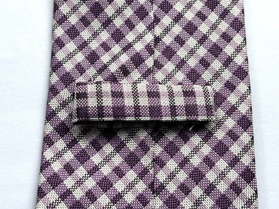 Corbata de seda MASSIMO DUTTI patrón a cuadros malva y marfil Foto 1 de 3