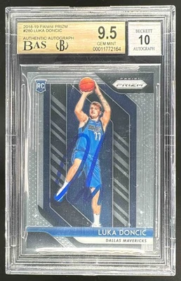 Luka Doncic 2018 Panini Prizm On Card Auto Rookie RC BGS BAS 9.5/10 Foto 1 de 3