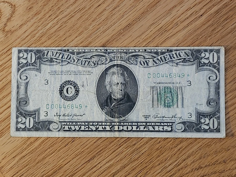 1950 A $20 "STAR NOTE" PHILADELPHIA DISTRICT C00446849* - Image 1 of 4