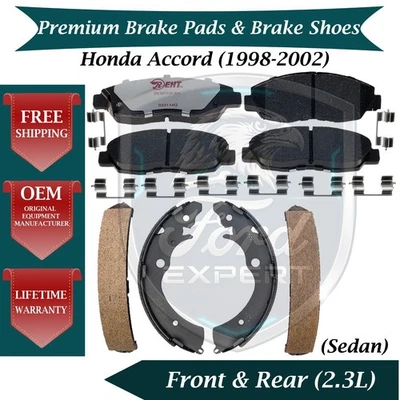 Almohadillas delanteras y zapatas traseras premium OE para Honda Accord 1998-2002 garantía de por vida Foto 1 de 4