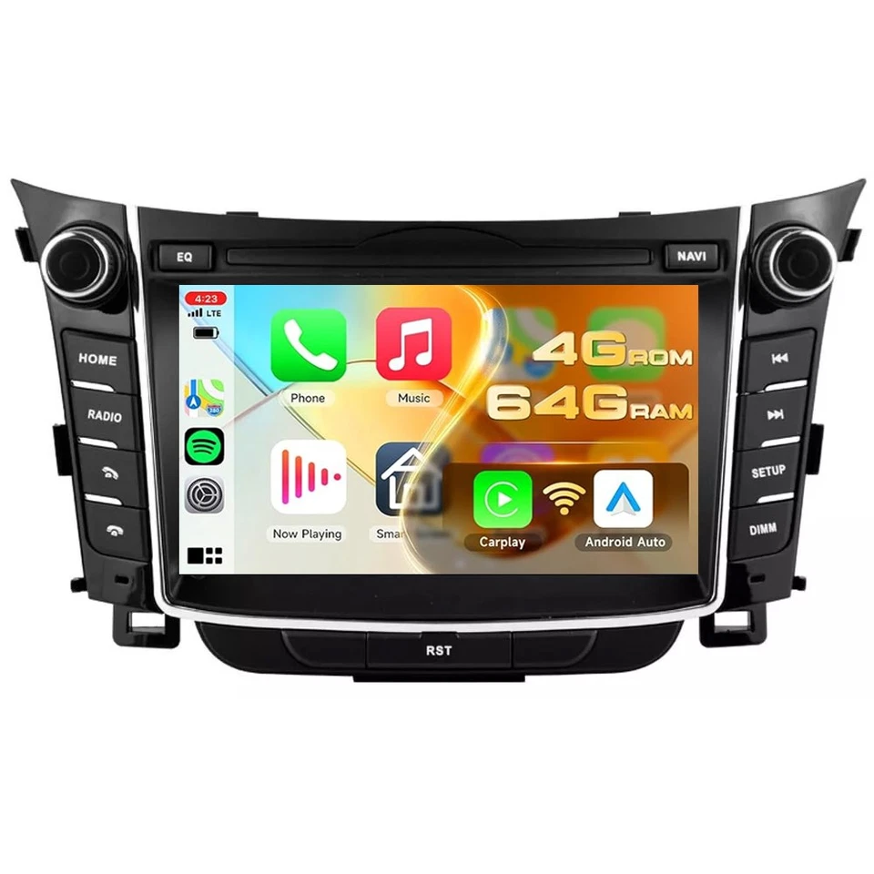 64GB Carplay Android  13 Car Radio Stereo For Hyundai I30 Elantra GT 2012-2016 - Image 1 of 4