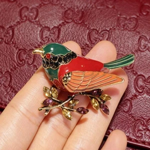 Colorful Enamel Bird Brooch Formal dress decoration - Foto 1 di 5