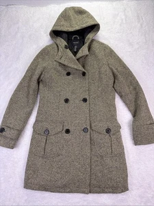 Abrigo de colección Y2K American Eagle Outfitters para mujer pequeño de lana texturizado con capucha guisante - Imagen 1 de 7