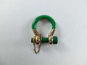 BOTTEGA VENETA Bolt green Sterling silver ring with chain Size 7 US / 15 IT - Picture 1 of 10