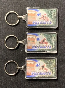 NEW ENGLAND PATRIOTS 1995 NFL KEY CHAINS MADE IN USA BY WINCRAFT LOT OF 3 - Picture 1 of 4