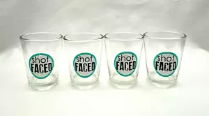 Bicchiere da tiro in vetro trasparente "Shot Faced" - capacità 1,5 oz Set di 4 - Foto 1 di 4
