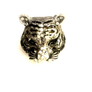 Tiger Head Biker Ring w/rhinestones Animal 1 size fits all! Stainless FREE SHIP - Picture 1 of 11