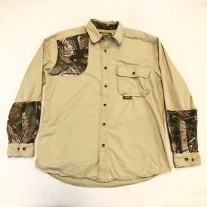 GANDER MOUNTAIN GUIDE SERIES Tan Camo Long Sleeve Hunting Shirt Men's Medium - Picture 1 of 12