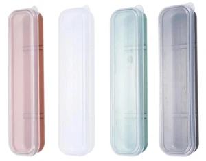 4 Pack Travel Cutlery Holder Carrying Case with Slots Stand Storage Box Reusable - Picture 1 of 1