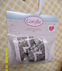 COROLLE .1 PAIRE DE CHAUSSURE POUPEE CHERIE BOTTE DOREE NEUVE 4 DISPO