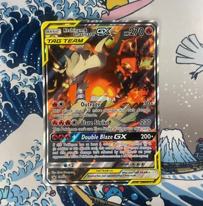 JUMBO Reshiram & Charizard GX SM201 Holo Promo OVERSIZED Pokemon Card NM/LP - Picture 1 of 2