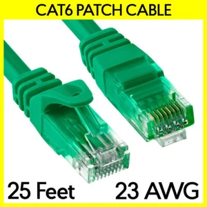 25 Fuß Cat6 Kabel Grün Cat 6 Ethernet Patchkabel RJ45 LAN Internet Router Kabel - Bild 1 von 3