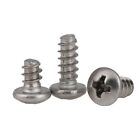 30-100Pcs M1.4-M5 Stainless Steel Cross Round Head Flat Tail Self-Tapping Screws