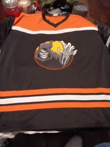 Spirit Halloween Black Orange HORROR Hockey Jersey 2XL XXL Reaper Phantom 31 - Picture 1 of 15