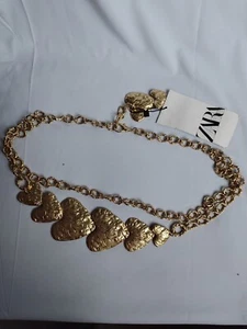 Cinturón Zara Golden Heart Cadena Ajustable 32" - Imagen 1 de 6