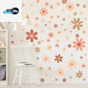 90 Pcs Daisy Wall Decal Alphabet Vinyl Wall Decals Boho Wall Decal Daisy Sticker - Picture 1 of 12