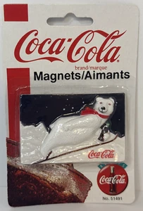 Coca-Cola Magnet Polar Bear Skiing #51491 Vintage 1998 Sealed Collectible Coke - Picture 1 of 4